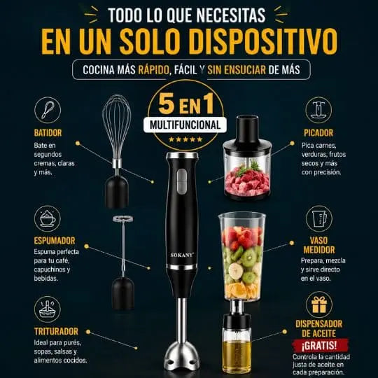 COMBO BATIDOR 5 EN 1 + DISPENSADOR ACEITE