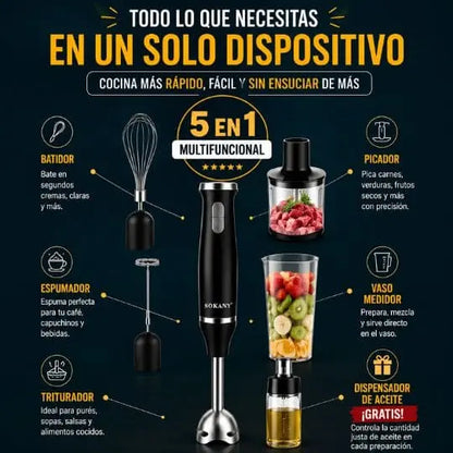 COMBO BATIDOR 5 EN 1 + DISPENSADOR ACEITE